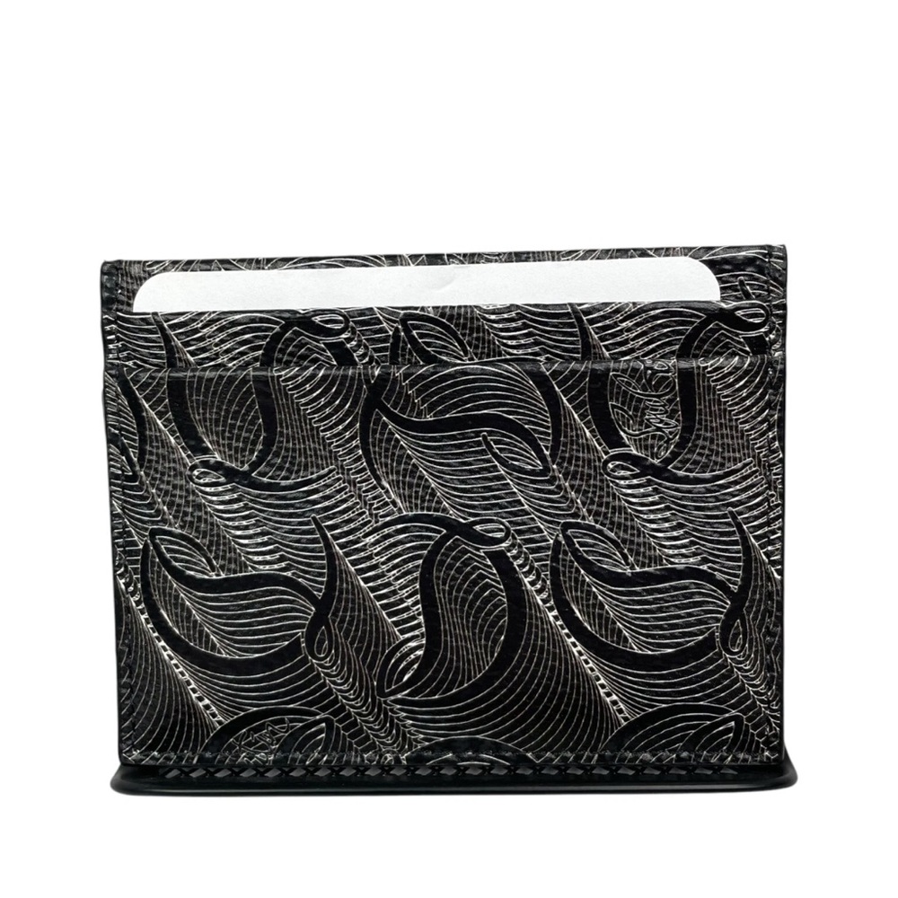 Christian Louboutin Signature Metallic Monogram Print Leather Card Case - Picture 8 of 15